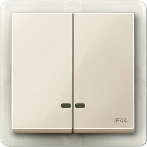 Лицевая панель Schneider Electric Merten System M для 2-кл. выключателя с подсветкой IP44 бежевый картинка